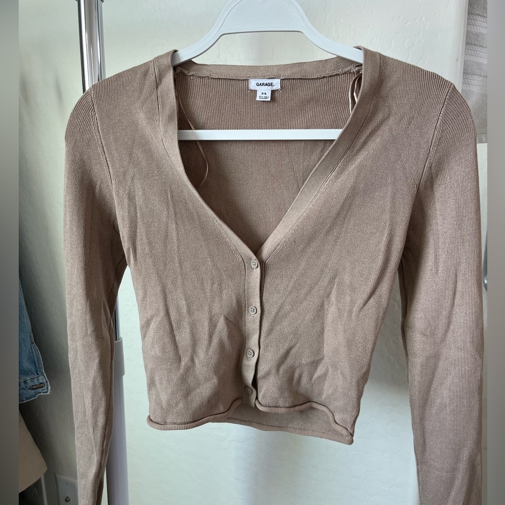 COPY - Garage tan button up cardigan